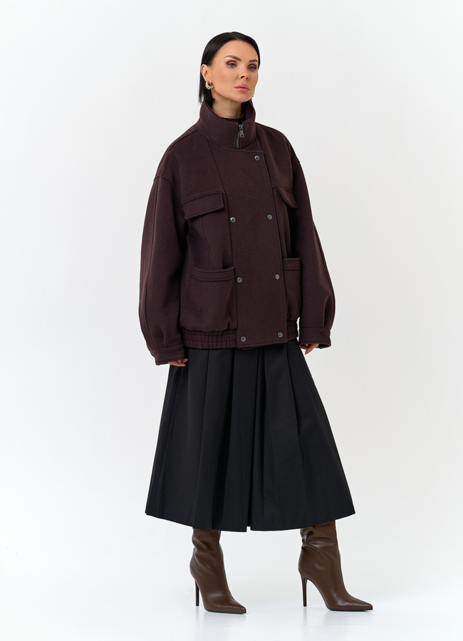 Женское укороченное пальто бомбер модель № 32800 универмаг малина