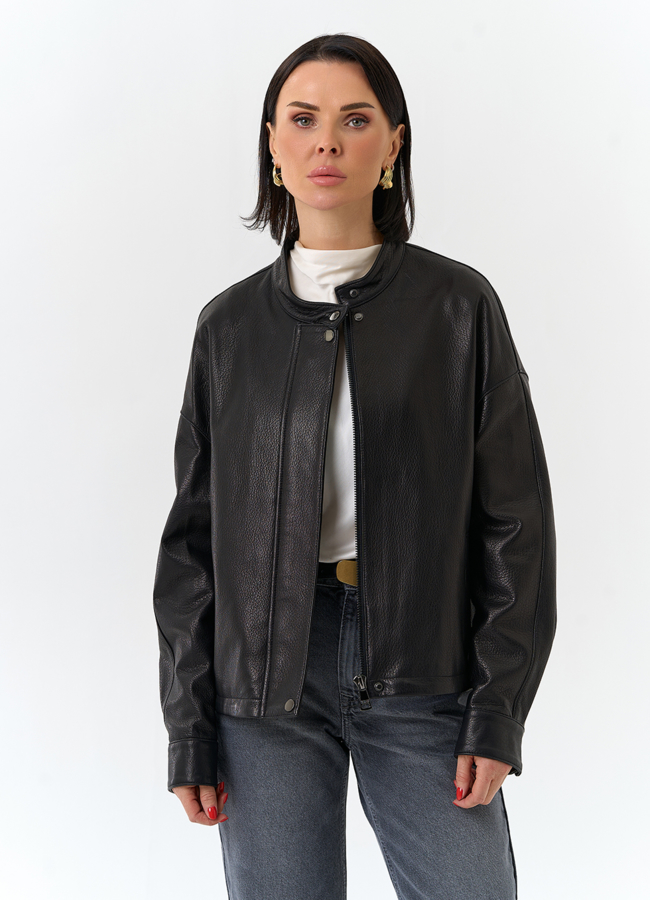 фото Женская куртка из натуральной кожи модель № 32535