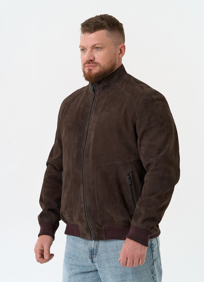 Мужская куртка бомбер из натуральной замши модель № 32550 универмаг малина