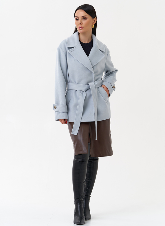 Укороченное пальто с поясом