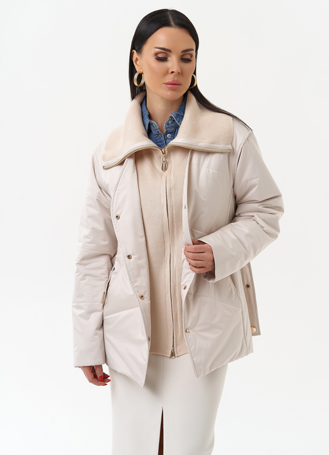 Женская утепленная куртка с поясом модель № 30053 в рассрочку