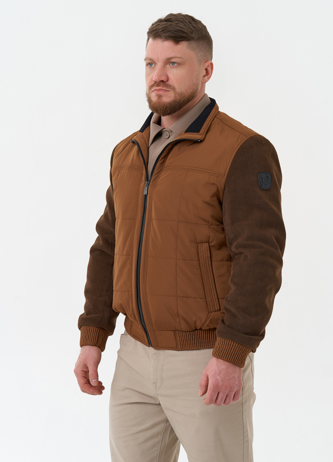 Мужская куртка бомбер коричневого цвета модель № 30271 универмаг малина
