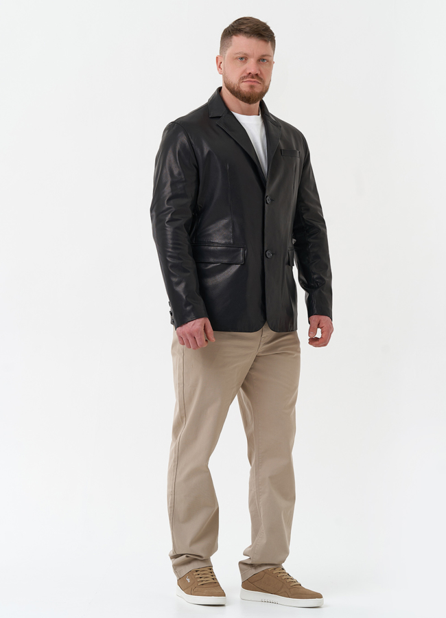 Мужской пиджак из натуральной кожи модель № 30072 в кредит