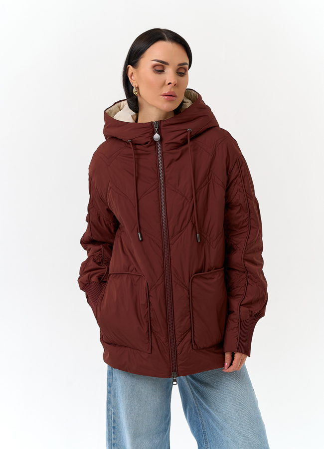 Женская куртка с капюшоном модель № 32567 универмаг малина