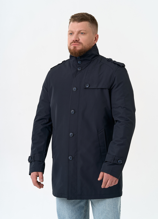 Мужское полупальто синего цвета модель № 32588 универмаг малина