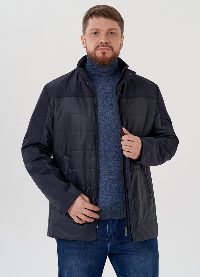 фото Мужская куртка синего цвета  модель № 24375