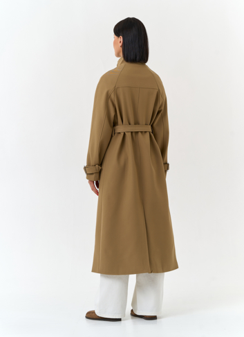 Женский плащ с воротником стойкой