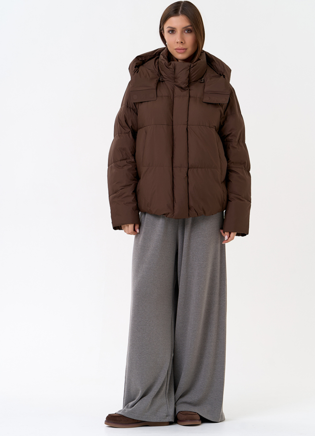 Женский пуховик с капюшоном модель № 31396 в кредит