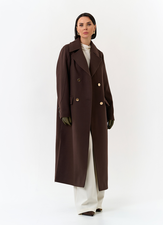 Женское пальто с английским воротником модель № 32806 универмаг малина