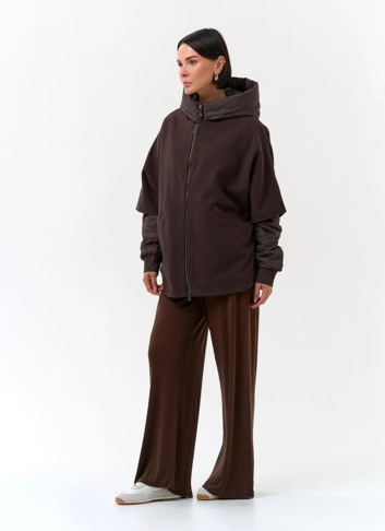 Женская куртка накидка с капюшоном