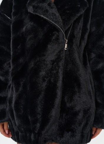 Женская шуба из эко меха со съёмными рукавами