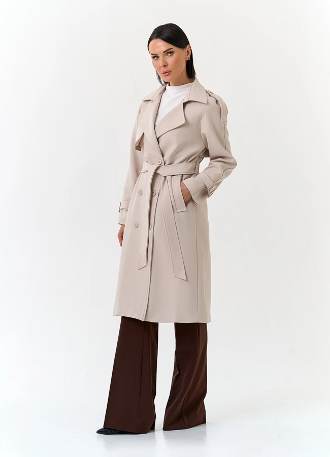 Женский светлый плащ модель № 33096 универмаг малина