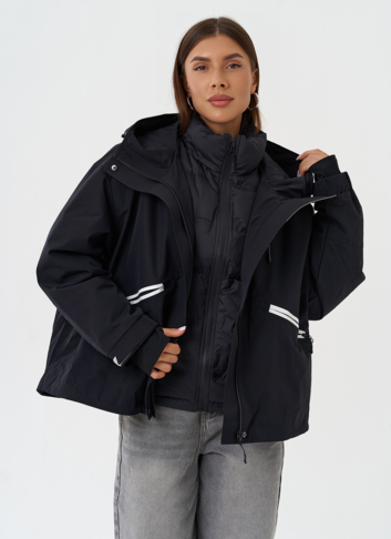 Двойная куртка с капюшоном