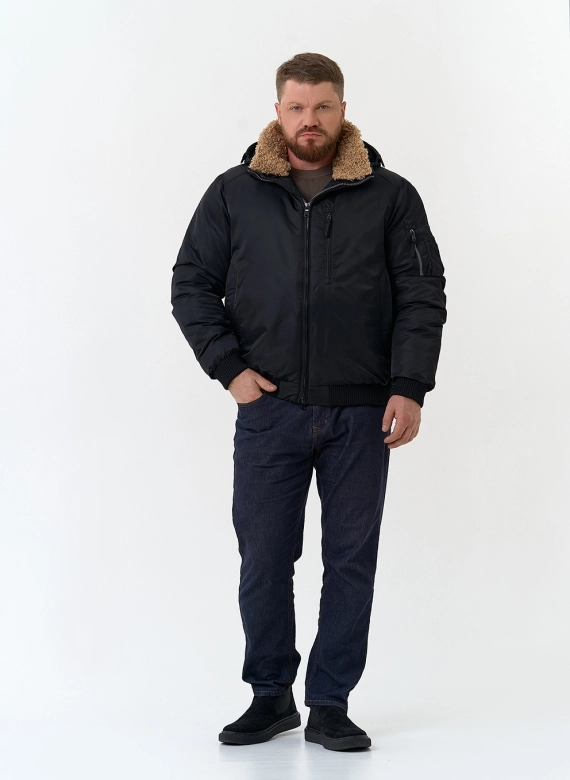 Мужская куртка бомбер с капюшоном фото