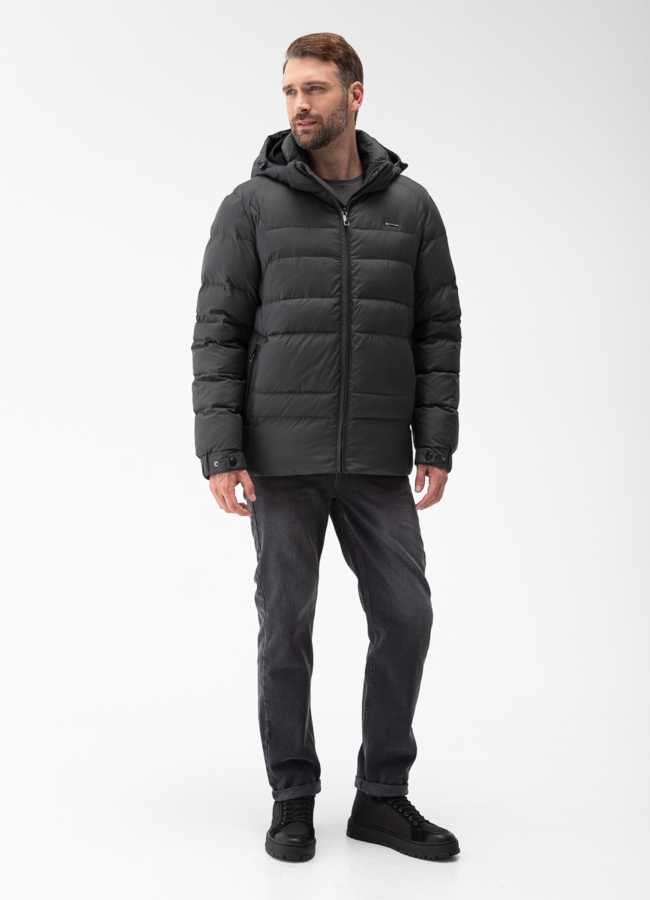 фото Мужской пуховик с капюшоном  модель № 28872