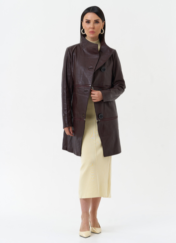 Плащ трансформер из натуральной кожи