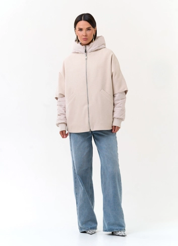 Женская куртка накидка с капюшоном