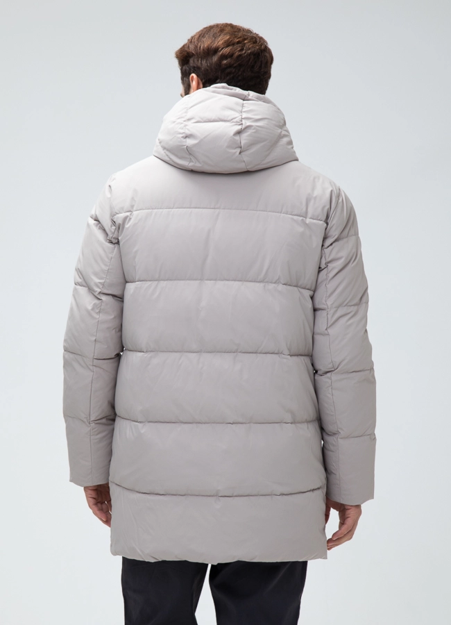 Мужской пуховик с капюшоном  модель № 27997 в кредит фото