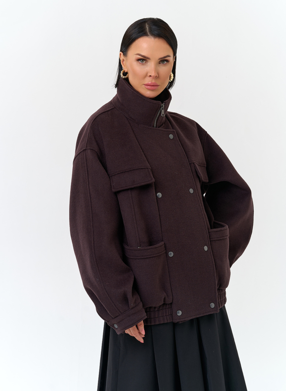 Женское укороченное пальто бомбер