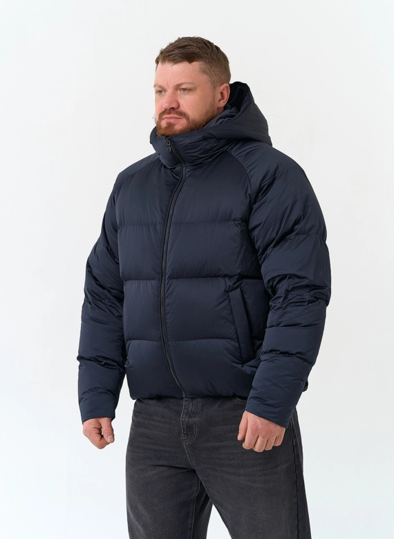 Мужской пуховик с капюшоном  фото