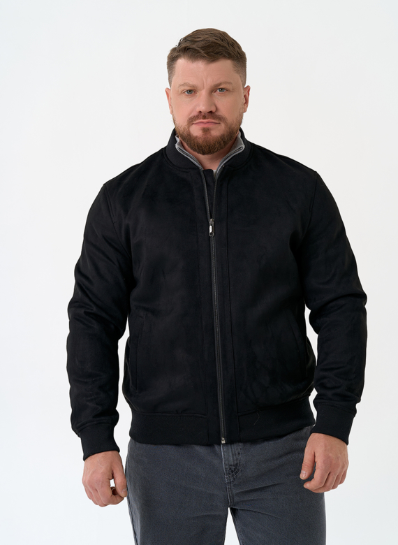 Мужская куртка бомбер из эко замши