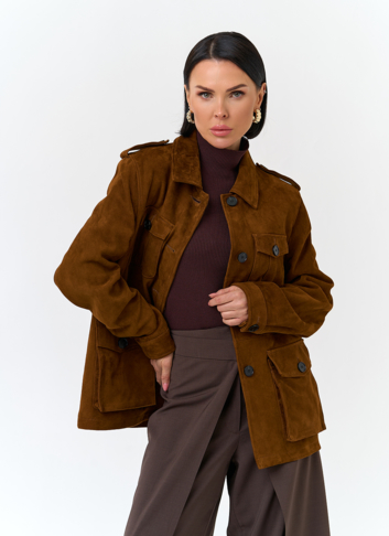 Куртка - сафари женская из натуральной замши