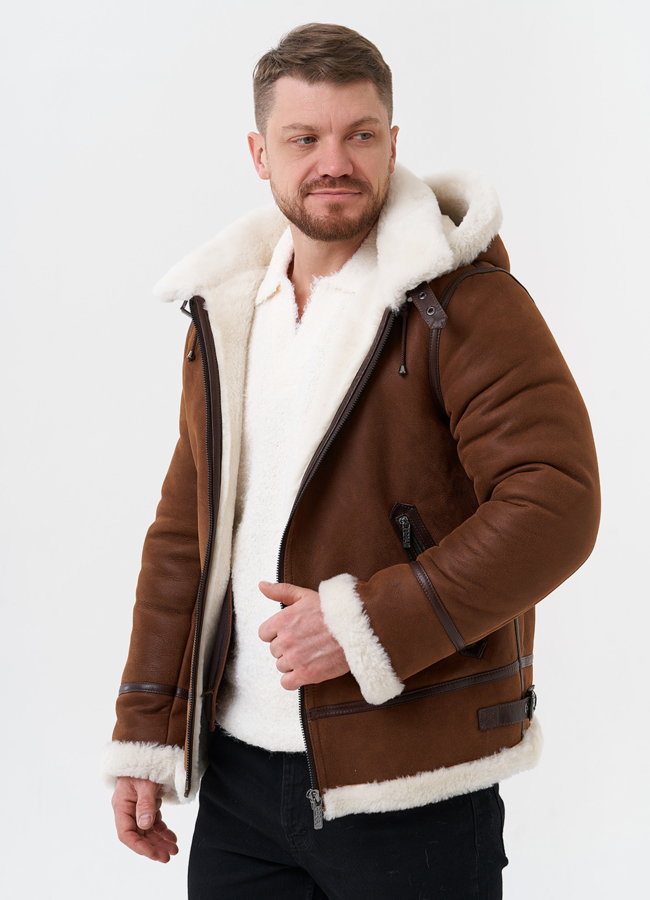 Мужская дубленка модель № 29053 универмаг малина